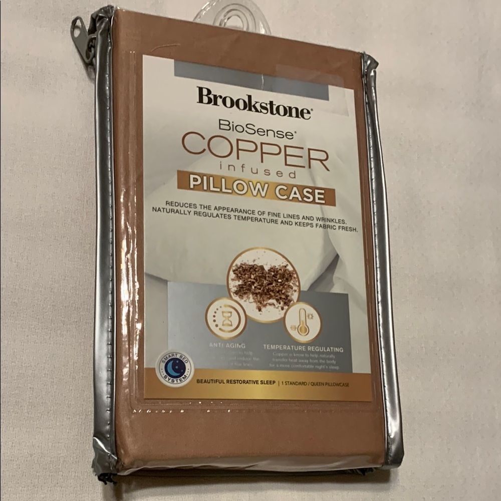 Brookstone Copper Infused Standard/Queen Pillow Case - Mauve (looks more tan)